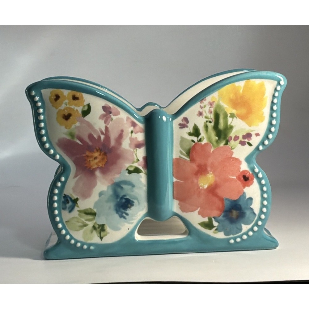Pioneer Woman Butterfly Napkin Holder Breezy Blossom Floral Kitchen Farmhouse